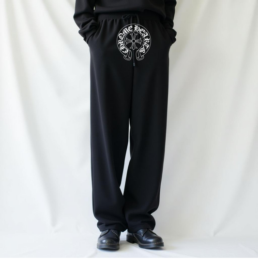 High Fashion French Tailored Baggy Sweats front Logo