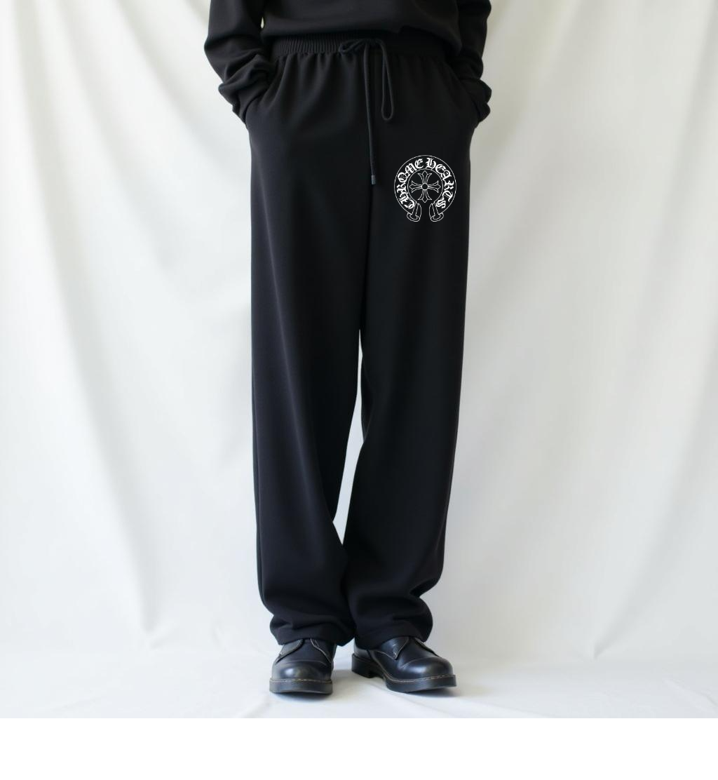 High Fashion French Tailored Baggy Sweats Side Logo