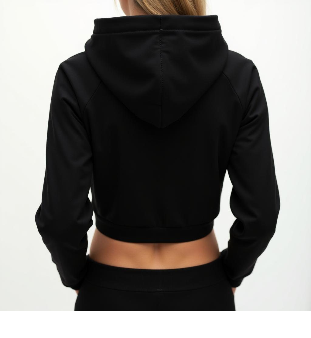 Women's High Fashion French Tailored Cozy Crop Top Hoodie